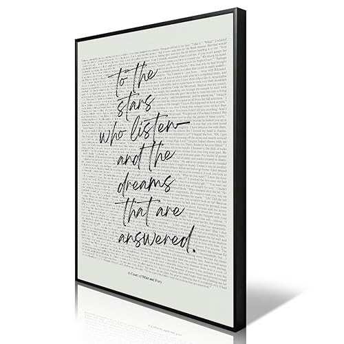 Sarah J Maas Books Canvas Wall Art, To The Stars Quote Court of Mist and Fury Aesthetic Poster, Black White Bookish Literary Print, Library Reading Nook Art Gift for Book Lover 8x12in Unframed - To The Stars - Unframed - 8"L x 12"W