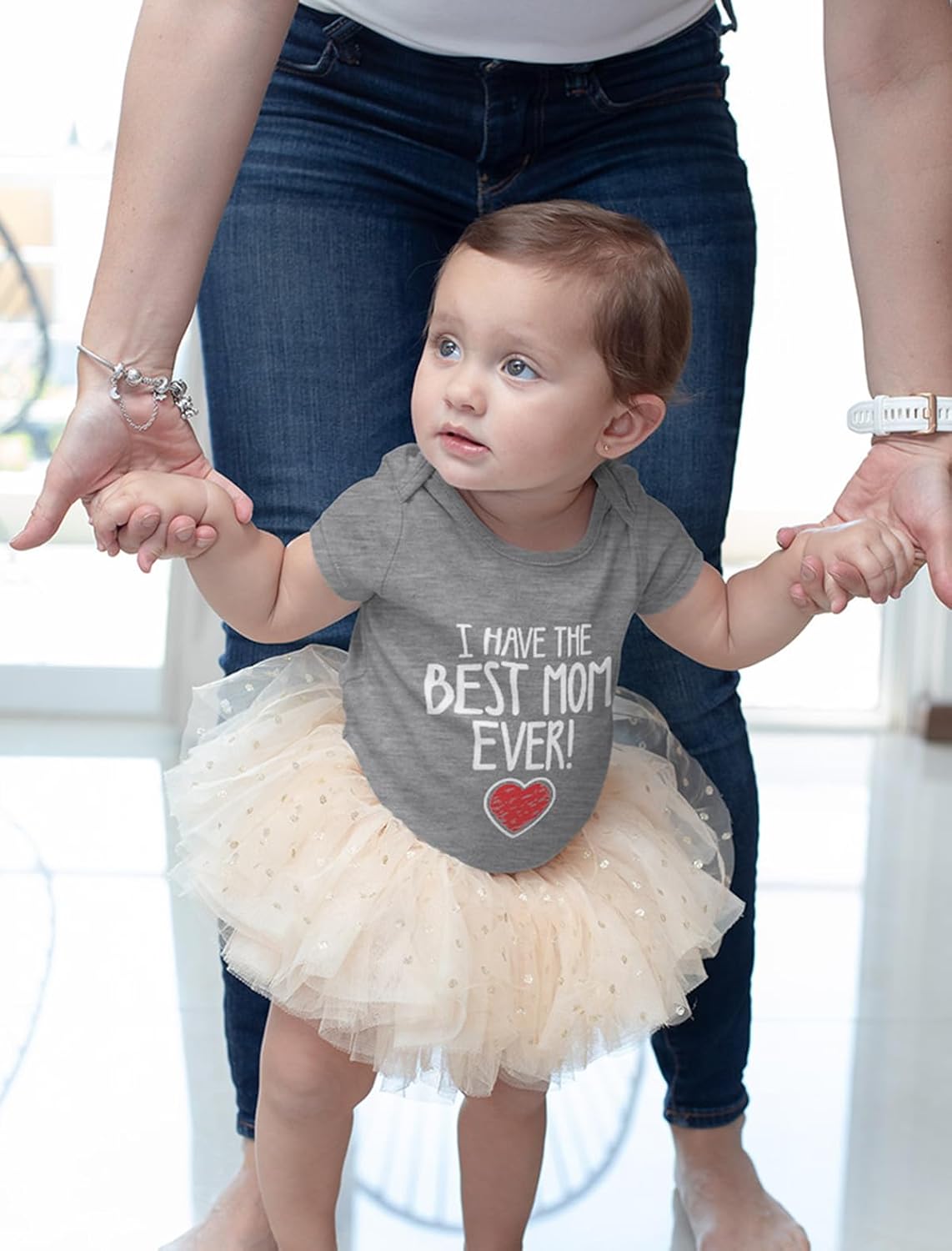 Tstars I Have the Best Mom Ever Baby Bodysuit - Cute Infant Outfit Gift for Baby Shower or First Mother's Day