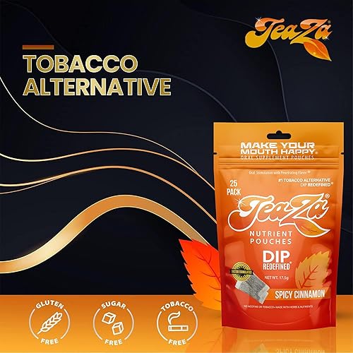 Miniatura 6 de Bolsitas de energía Teaza - Alternativa de rapé saludable con un toque extra de especias, canela picante (1 paquete) - Alternativa de masticar sin