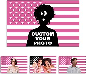 Amazon.com : Custom Pink American Flag, Personalized Flag with Photo ...