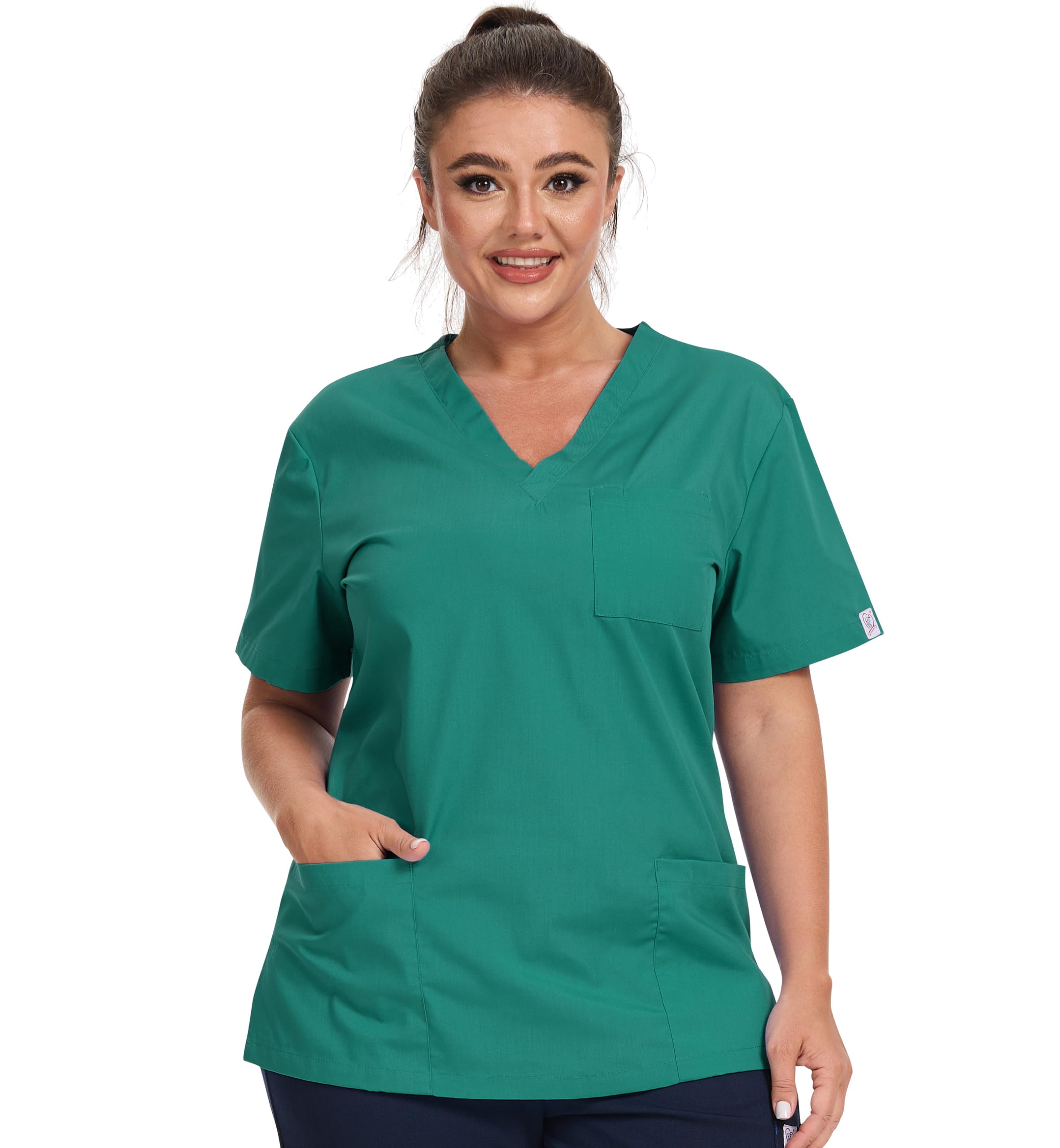 JONATHAN UNIFORMWomens Scrub Tunic Top with 3 Pockets for Dental, Carer, Vet, Beauty