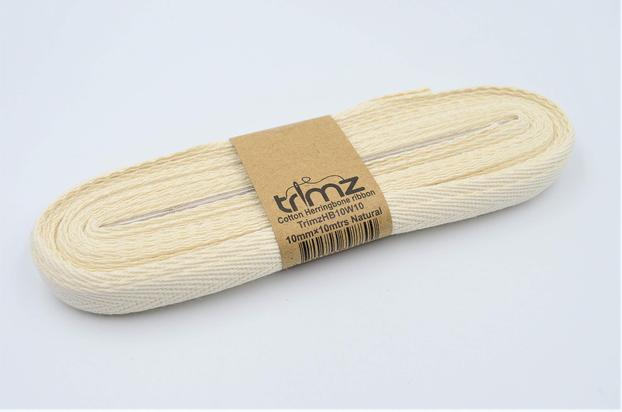 25mm Natural Woven Cotton Twill (herringbone) Tape - James Tailoring
