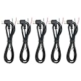Jienk 5Pcs 3FT 1M 22AWG Right Angle USB Type-C 2 Core Pigtail Cable, 3A 5V 90Degree USB-C Male Plug to 2Pin Bare Wire Open End Extension Cable for DIY