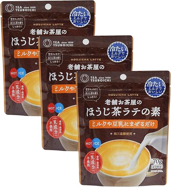 Amazon つぼ市製茶本舗 老舗お茶屋のほうじ茶ラテの素 70ｇ 3袋 国産 無添加 和三盆 乳成分フリー つぼ市製茶本舗 コーヒー 紅茶 お茶 粉末ドリンク 通販