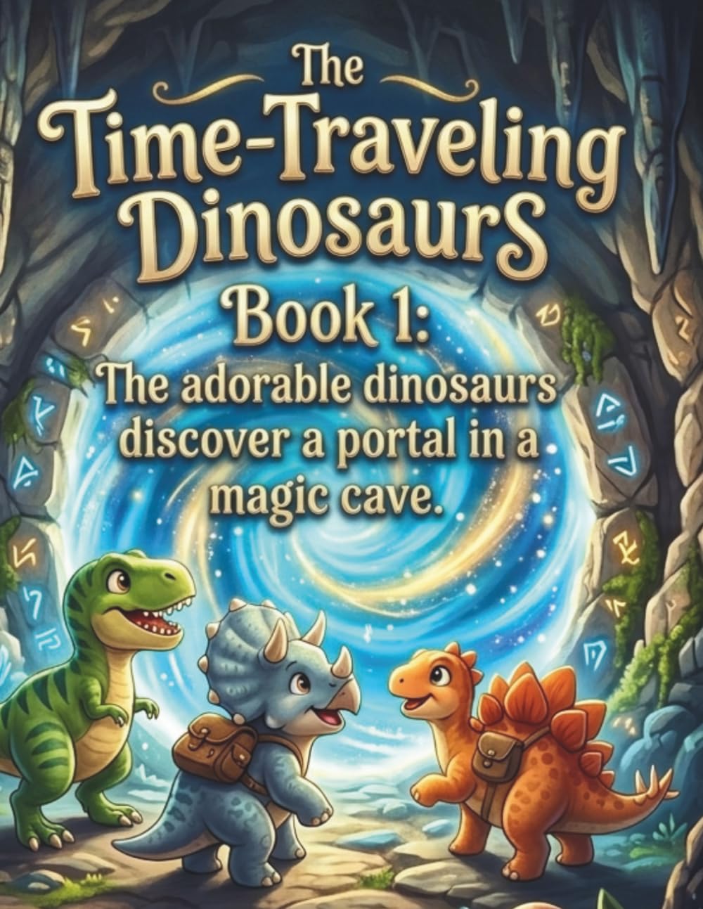 The Time-Traveling Dinosaurs: Book 1: The adorable dinosaurs discover a portal in a magic cave