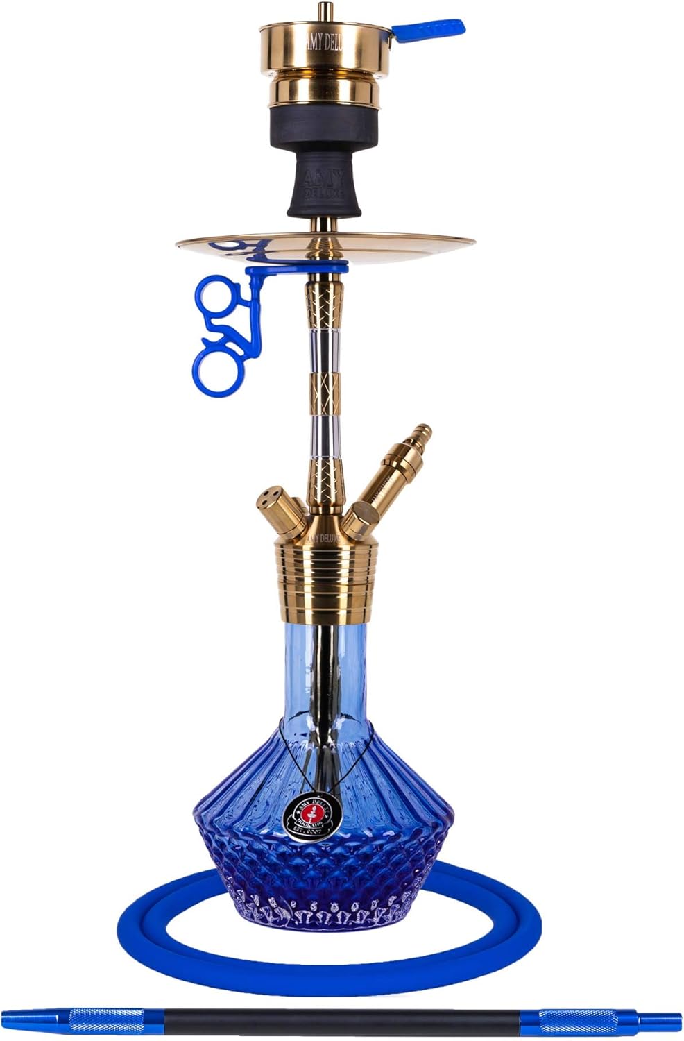 Amy Deluxe German hookah shisha set, ss33.02 Fusion Shine S (gold-blue)