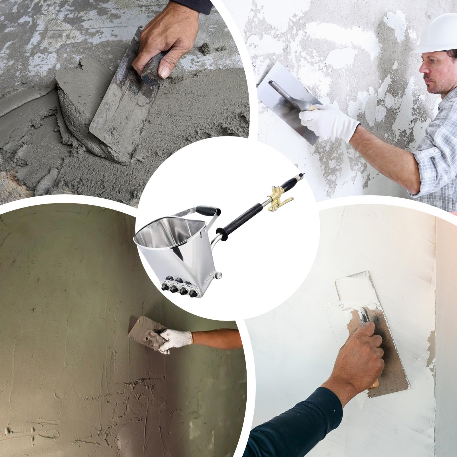Tolva de Cemento Equipo Multifuncional Herramientas Control Preciso | Pulverizador pintura pared mango largo para construcción, mejoras del hogar, pintura casas y techos
