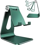 Support de Téléphone Ajustable, CreaDream Support de Téléphone, Support, Dock, Titulaire, Support de Bureau en Aluminium Compatible avec iPhone 13 12 Xs Max Xr 8 7 Plus, Accessoires de Bureau, Tous les Smartphones, Or Rose