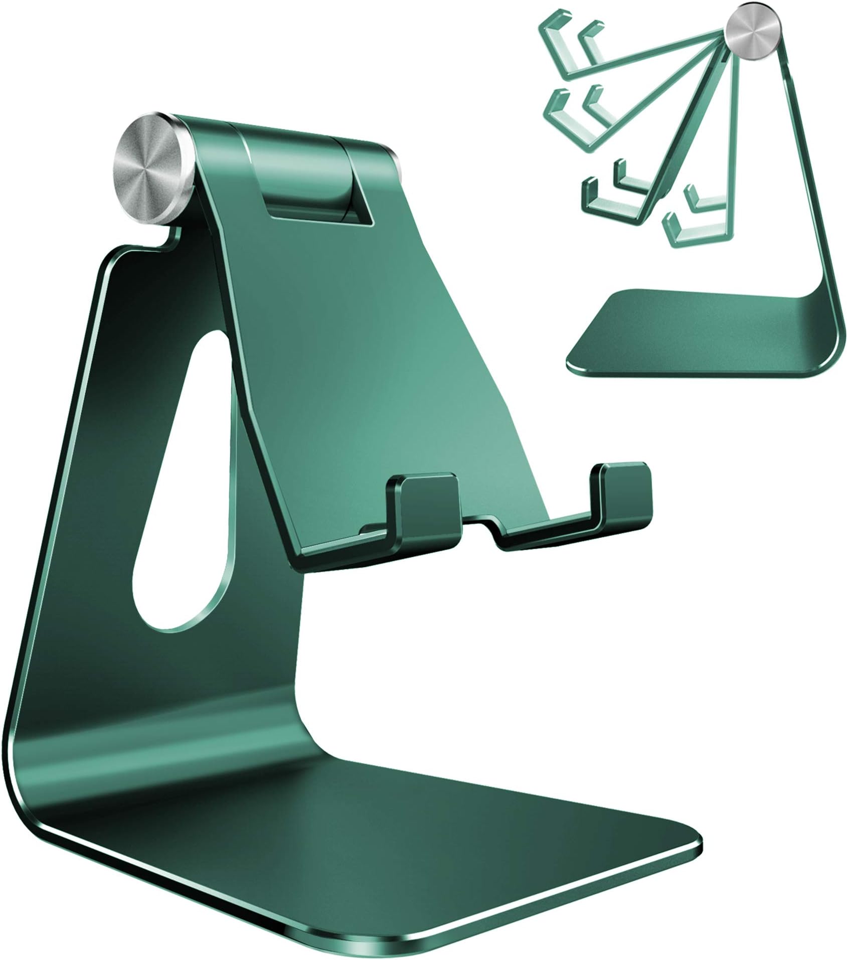Adjustable Cell Phone Stand, CreaDream Phone Stand, Cradle, Dock, Holder, Aluminum Desktop Stand Compatible with Phone 13 12 11 Pro Max Charging, Accessories Desk, All Mobile Phones, Midnight Green