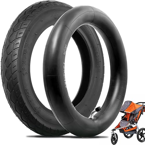 12 1/2 x 2 1/4 (12.5x2.25) Scooter Tire & Inner Tube Set, Heavy Duty Thorn Resistant 12.5'' x 1.75/2.15 Front Wheel Tire with Angled Valve Stem