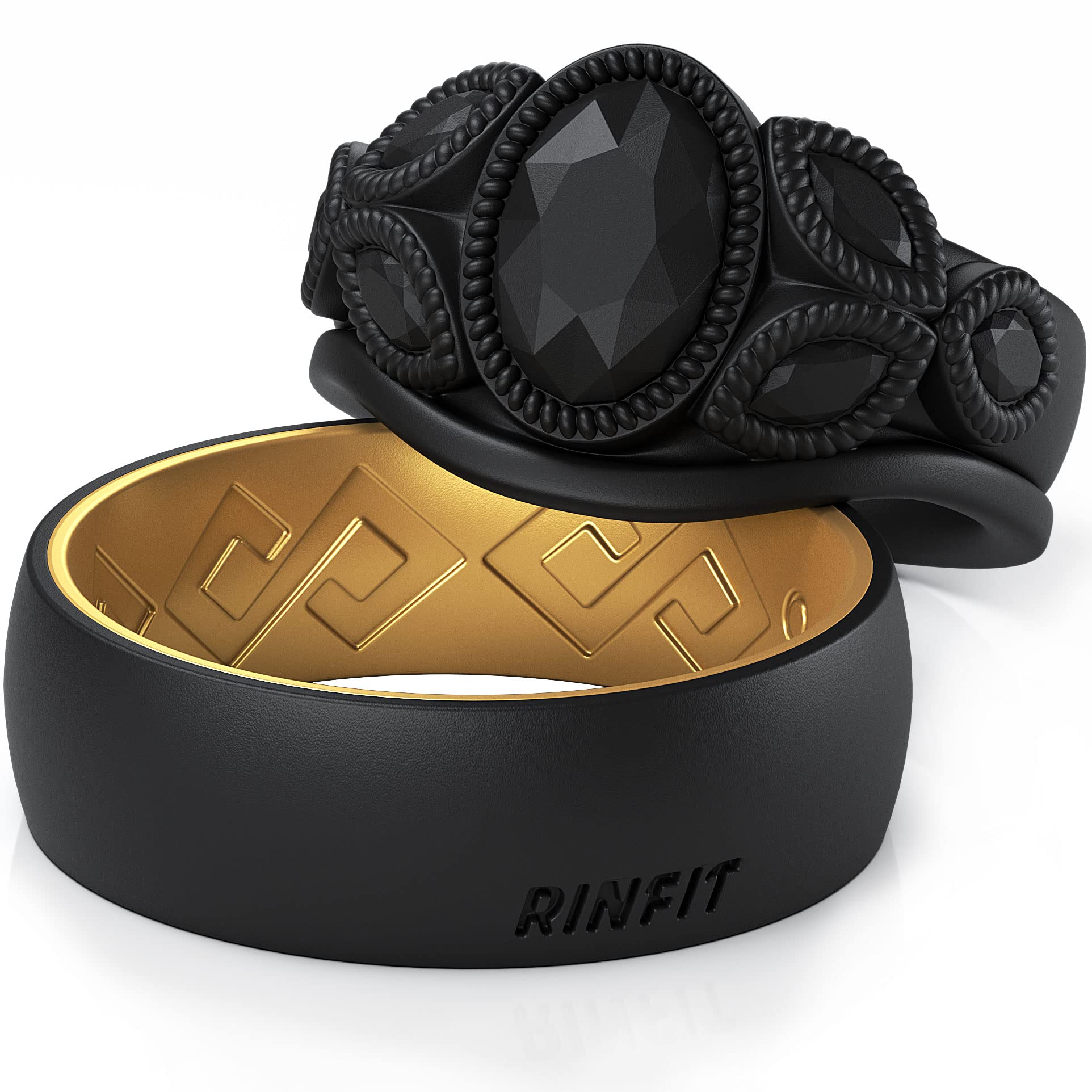 Rinfit Matching Silicone Rings for Couples - Silicone Wedding Bands Sets for Him and Her - His and Hers Ring - Patented Design