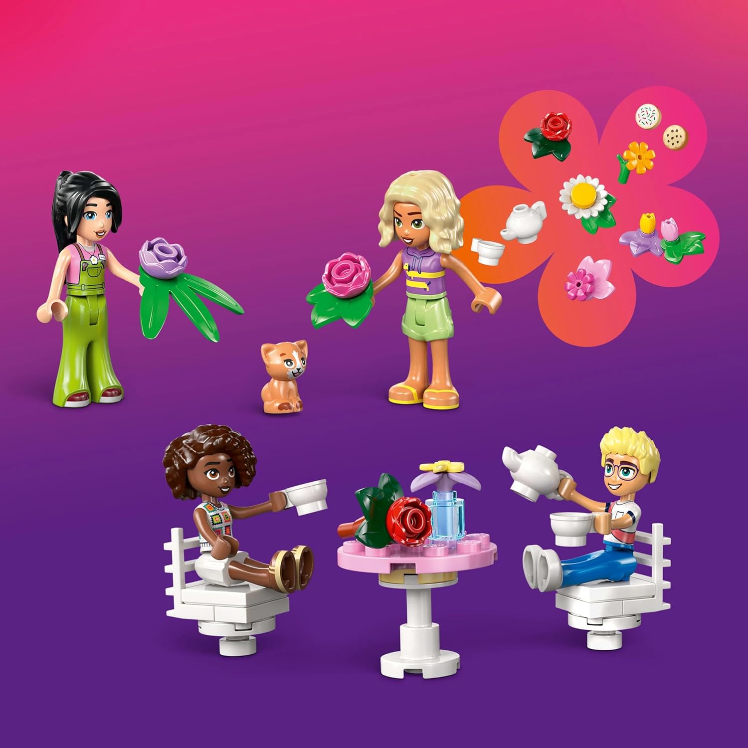 LEGO Friends 42671 Flower Shop Cafe, Toy Building Blocks, Birthday Present, Blocks, Boys and Girls, Children, Ages 9 to 11, Elementary School, Houseplants, Fake Greenery, Bouquet, Artificial Flowers