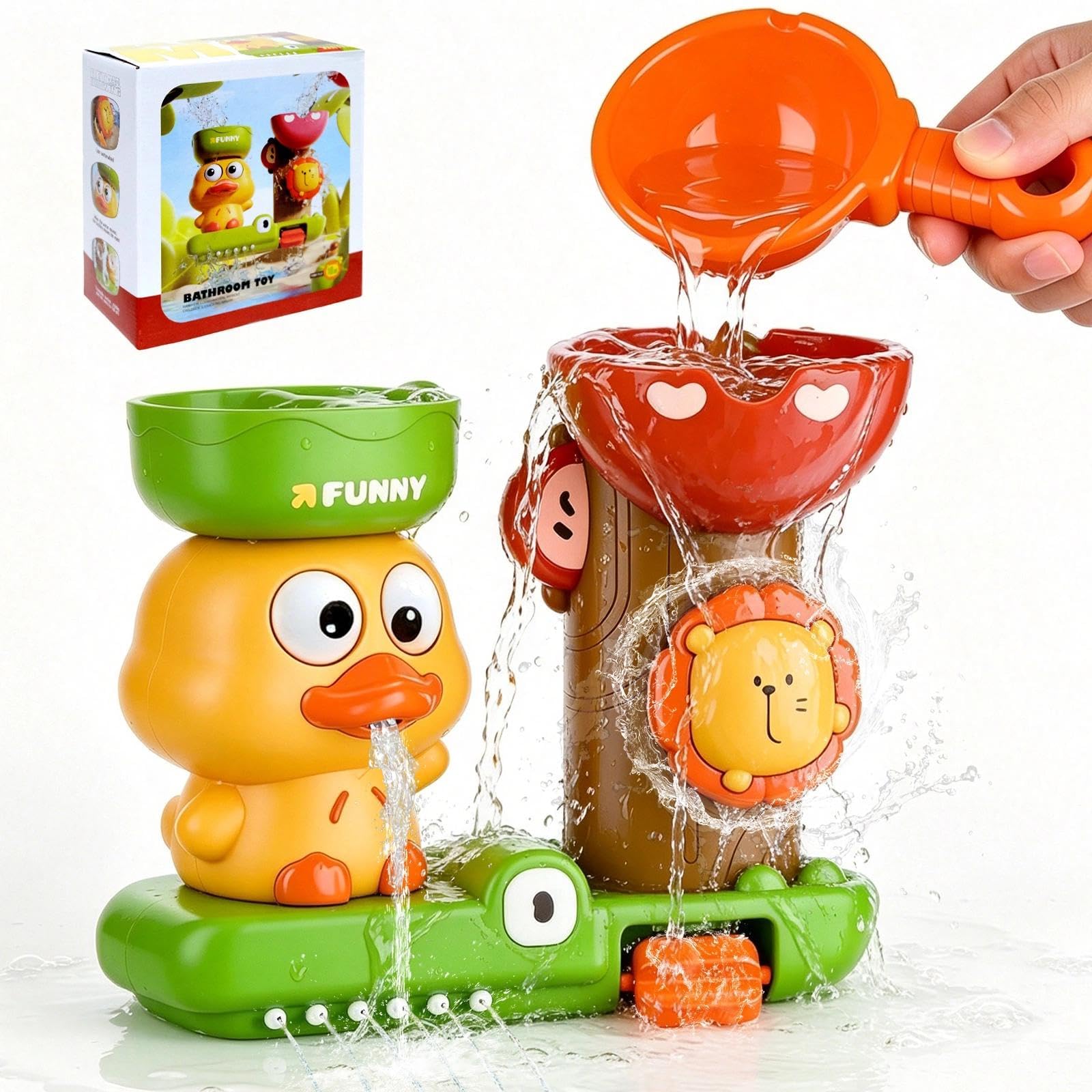 Baby Bath Toys, Baby Bath Toy with Suction Cup, Rotating Water Bath Toy, Toys Children 12 3 Years, Toys Bath Baby Toys Bath Tub