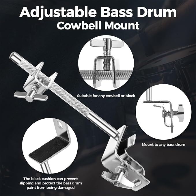 Clamp para Cowbell para Bombo con Mandíbulas de Acción Paralela miniatura 3