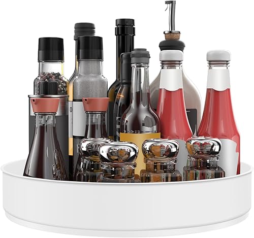 Vista 13 de VAEHOLD Lazy Susan - Estante giratorio de acero inoxidable para despensa, bandejas decorativas, contenedores de almacenamiento para gabinete