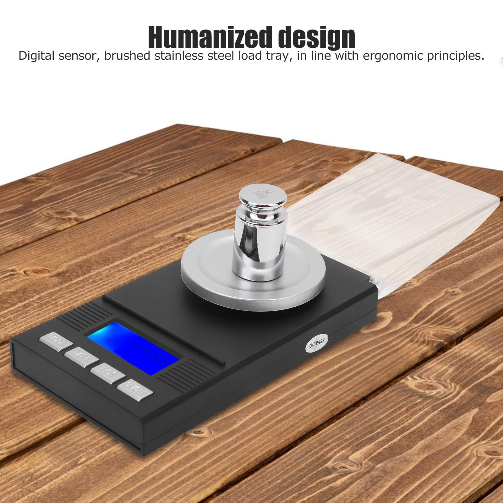 TY-128 Digitale Schmuckwaage – 50 X 0,001 G, Hochpräzise, Mit Windschutz, Edelstahlplattform, Tragbar – Ideal Für Elektronik & Schmuck