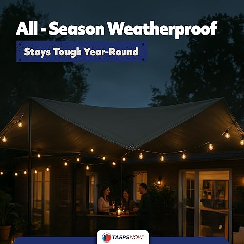 Miniatura 3 de TarpsNow Lona ignífuga de 8 x 10 pies  Lona resistente de 18 milésimas de pulgada de pulgada de grosor  Resistente al fuego y al desgarro con ojales