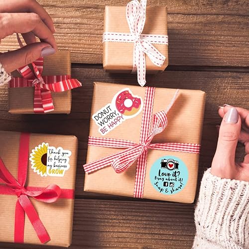 Miniatura 7 de Pegatinas de dona Worry Be Happy, calcomanías de agradecimiento, calcomanías hechas a mano, calcomanías de tienda pequeña, calcomanías para sobres