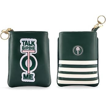 PINKTEE Golf Bags Valuables Bag Leather Pouch Bag for Golf Tees Golf Ball Golf Accessories Green