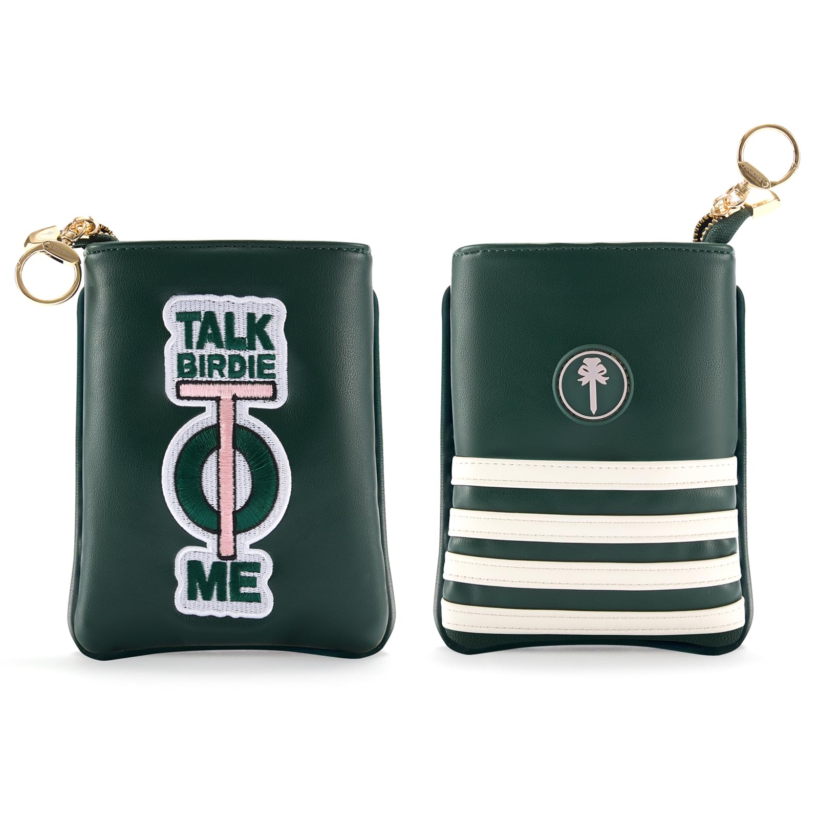 PINKTEE Golftaschen Wertsachen-Tasche Golfbag Leder Pouch Tasche für Golf-Tees,Golfball,Golfzubehör, Grün