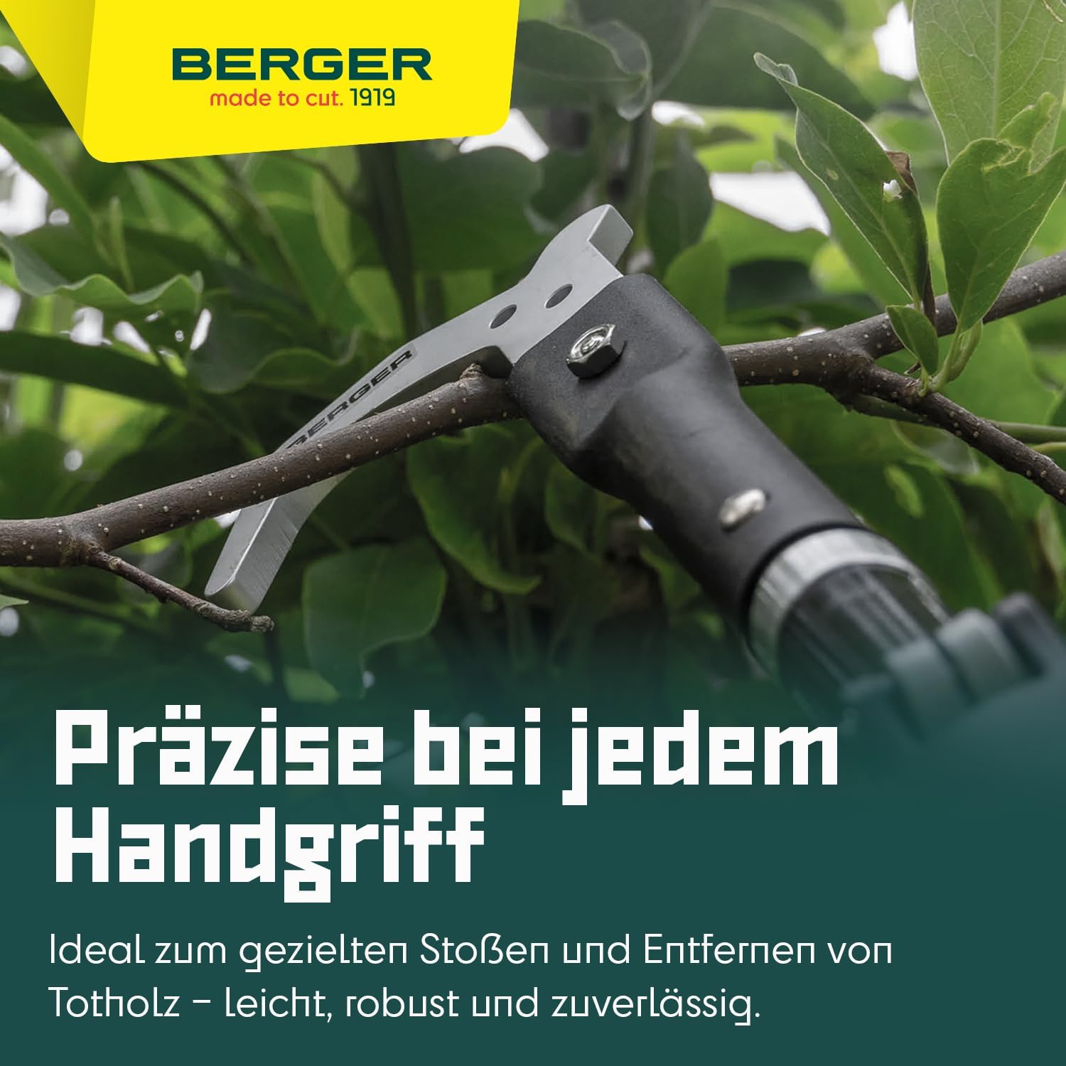 BERGER ArboRapid Universal Hook, Aluminum, Ideal for Pulling, Pushing, or Removing Deadwood, Attachment for All Berger Telescopic Rods, 5487