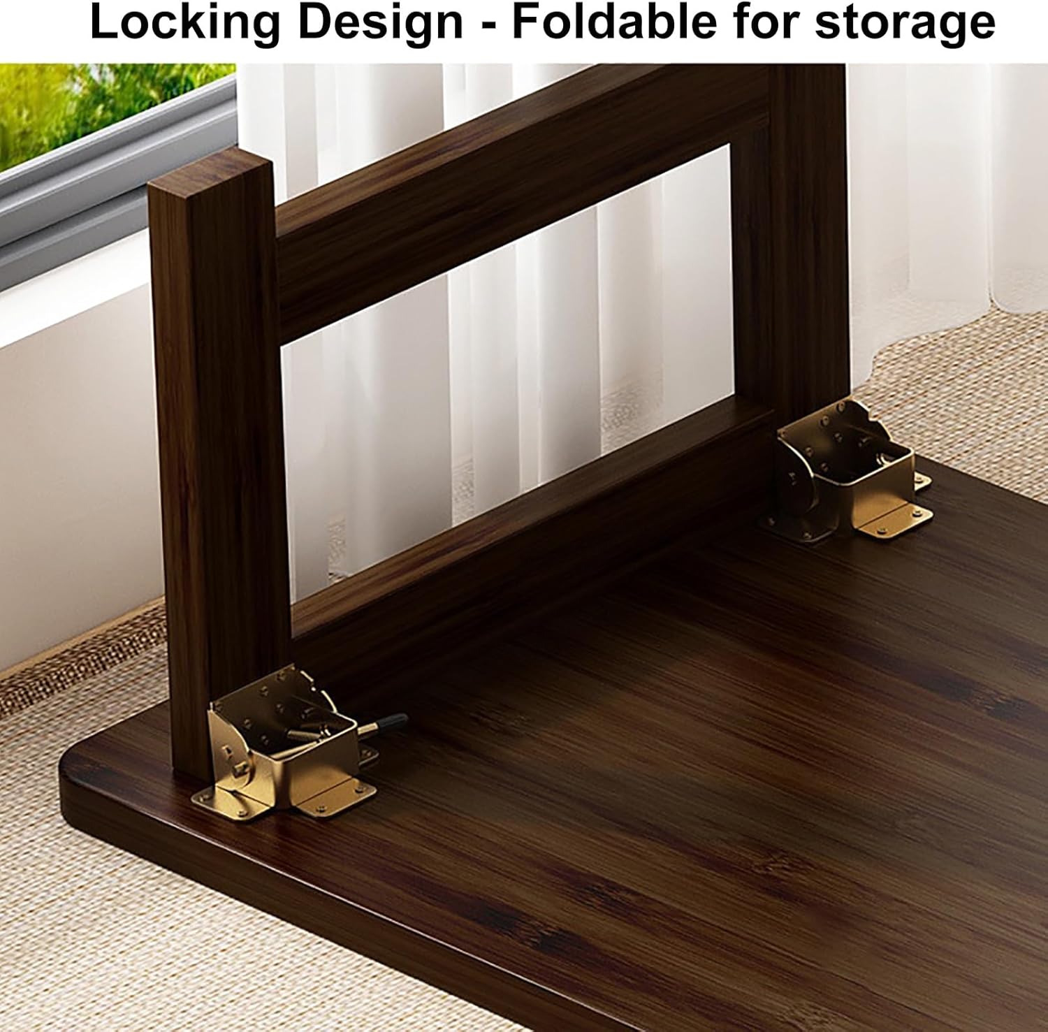 Wood Folding Coffee Table, Japanese Floor Low Table, for Living Room, Dining Room, Floor Sitting Low Table Small Space Minimalist Table (Color : A, Size : 60x40x30cm)