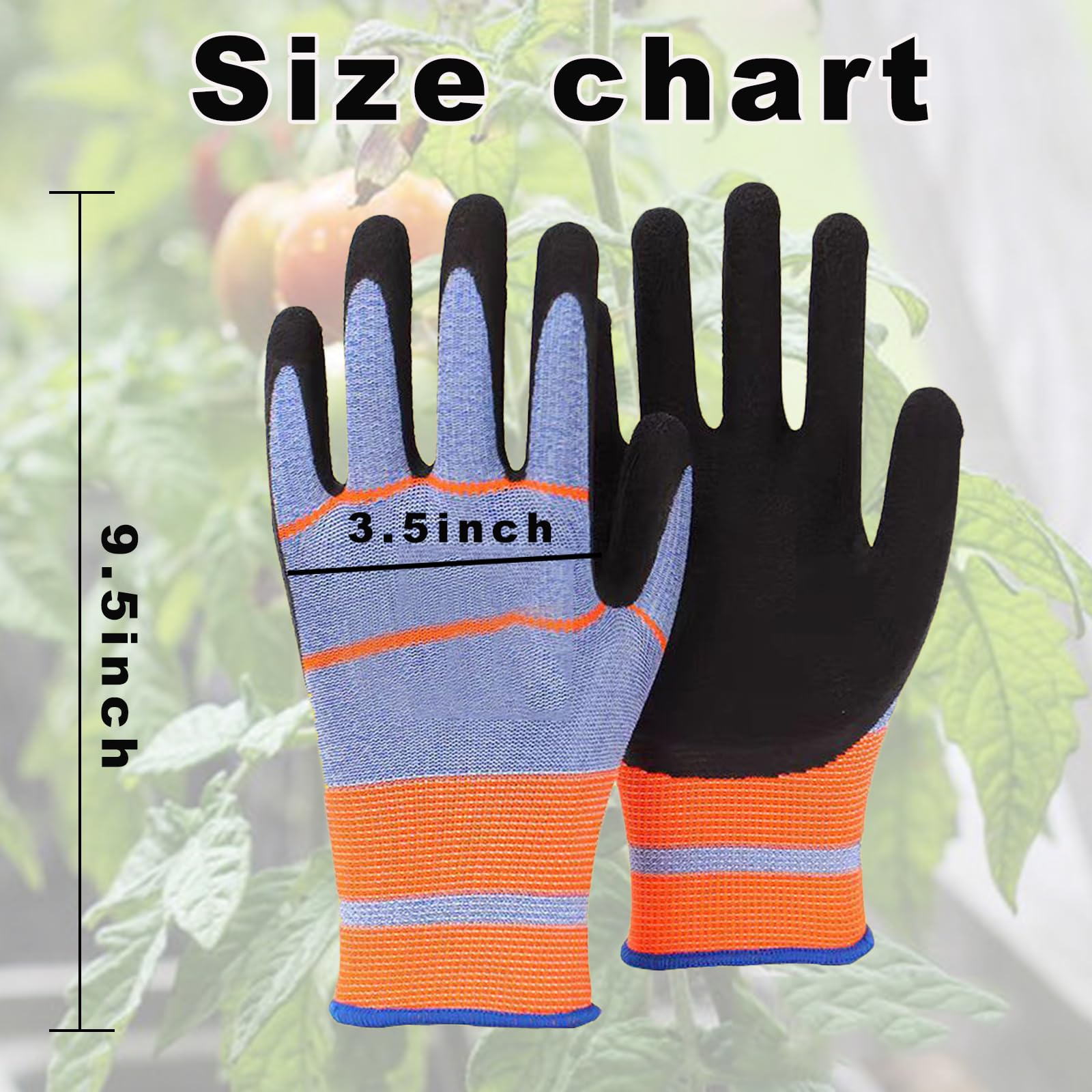 CELCOREER Lot de 6 paires de gants de jardinage pour homme et femme - Gants de travail respirants avec revêtement en latex - Gants de jardin pour terrasse - Gants de protection d'extérieur