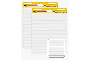 Premium Post-it Super Sticky Self-Stick Easel Pad: Lined Flip Chart Paper for Virtual Classrooms