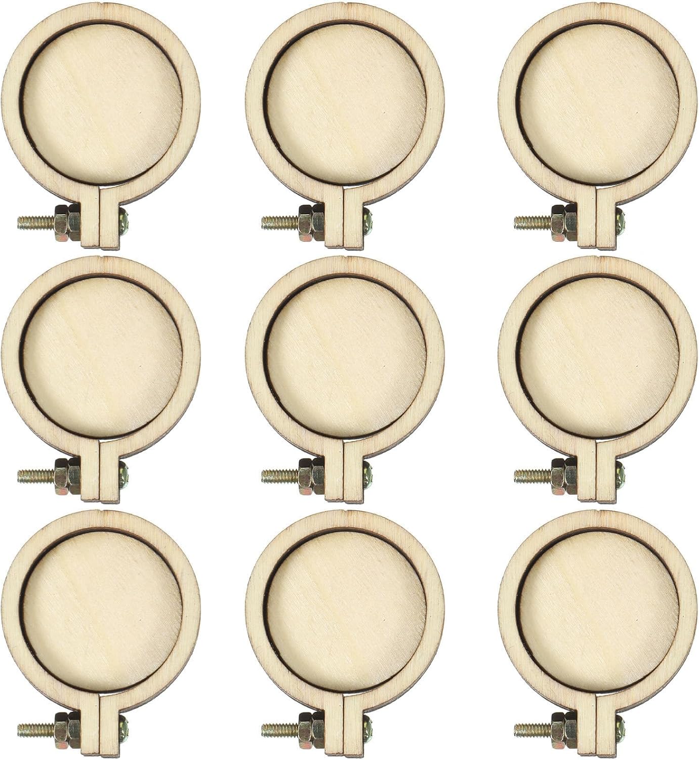 10pcs Mini Embroidery Hoop Wooden Round Frame for Needle Arts Crafts