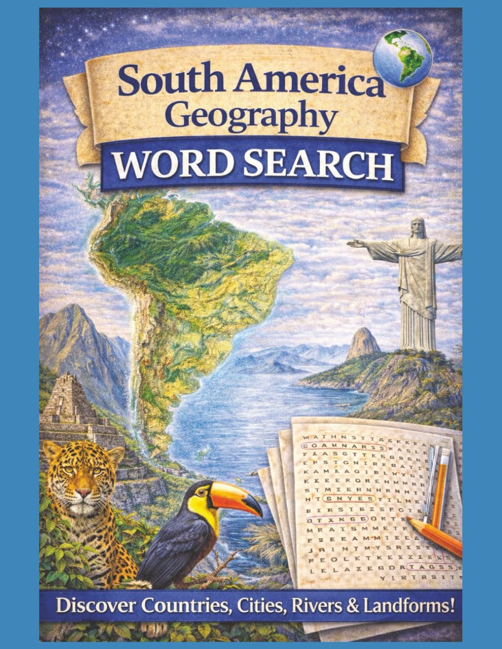 South America Geography Word Search: Countries, Capitals, Regions & Landforms — 55 Large Print South America Geography Word Search Puzzles (Geography ... Explore The World One Word At A Time.)