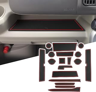 【LFOTPP】 スズキ エブリイ 6代目 エブリイワゴン 3代目 専用 インテリアラバーマット DA17V/DA17W型 コンソールマット ドアポケット 内装パーツ エブリィワゴンda17w ノンスリップマット ドレスアップパーツ アクセサリー 車種専用設計 (レッド)