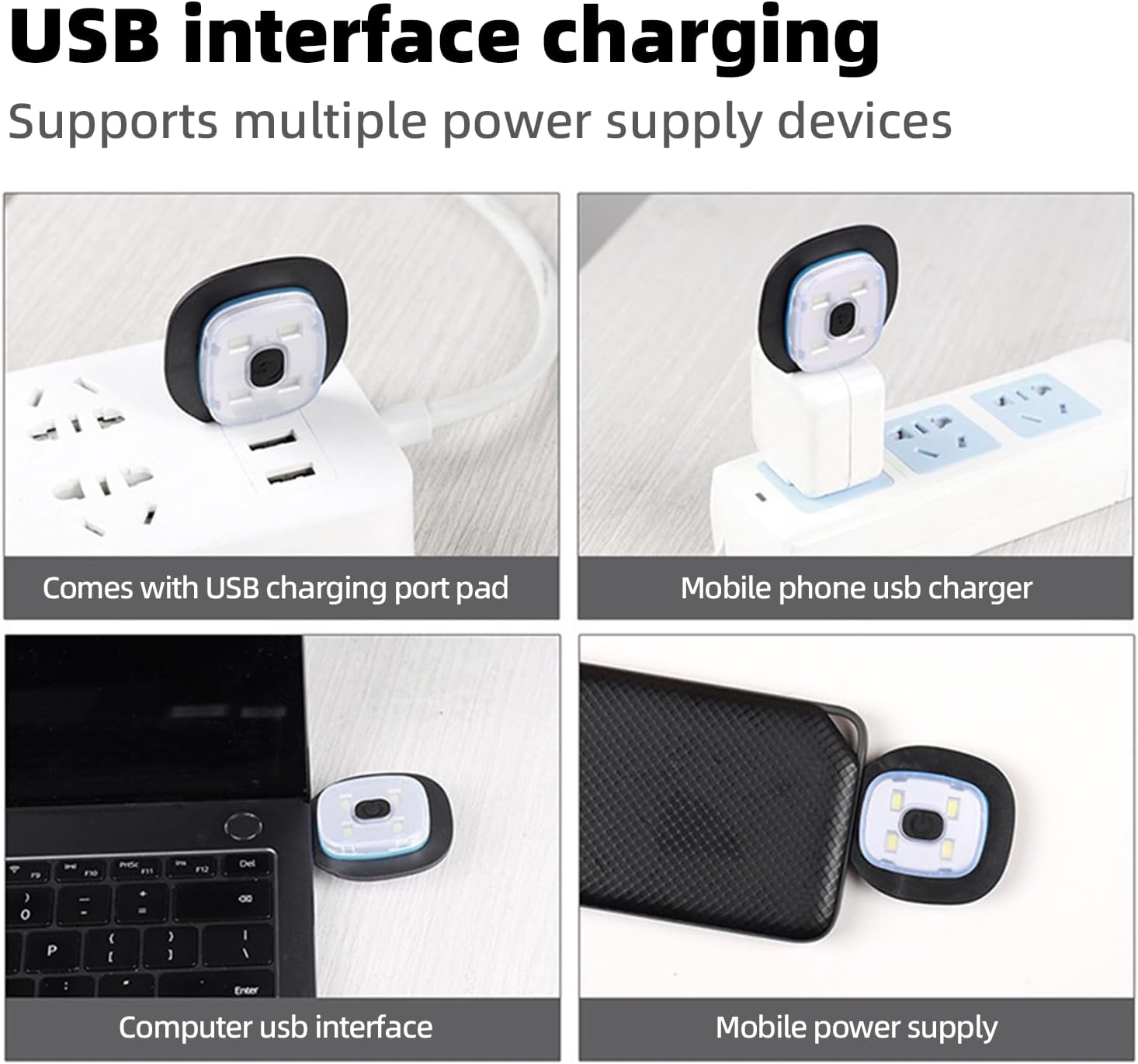 Unisex Beanie with The LED Light, Christmas Gifts for Men Women Dad Father USB Rechargeable Headlamp Caps (Gray) - Image 3