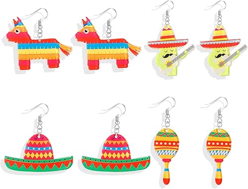 Cinco De Mayo Earrings Outfit Shirts for Women Margarita Tequila Mexican Fiesta 