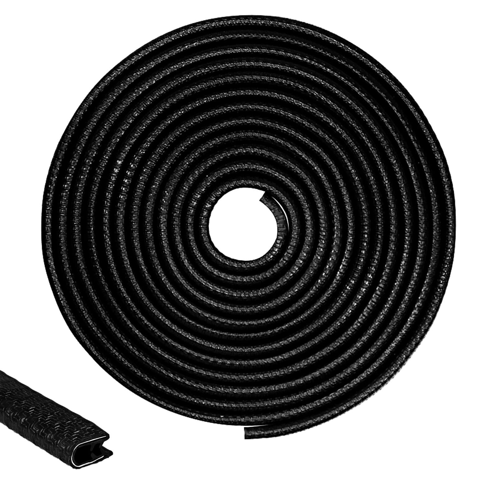 10M Car Door Edge Guards Protector, U Shape Edge Trim Rubber, Universal Fit Car Door Anti-Collision Strip Anti-Scratch Rubber Strip Decorative Edging (Black)