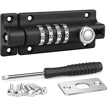 Combination Bolt Door Lock 4-Digit Combination Lock Gate Bolt with Combination Lock 120 mm Combination Lock Latch Security Gate Lock with Anti-Tamper Screws for Home and Garages