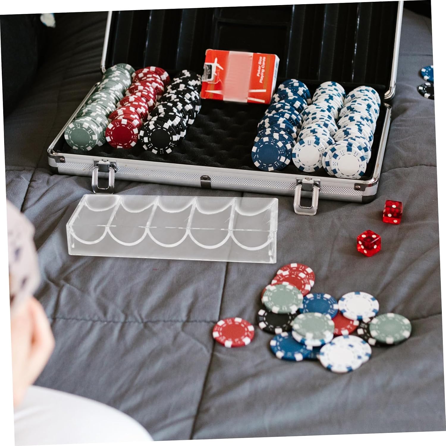 Professional Poker Chip Tray Plastic Poker Chip Case Display Stand Boxes for Home