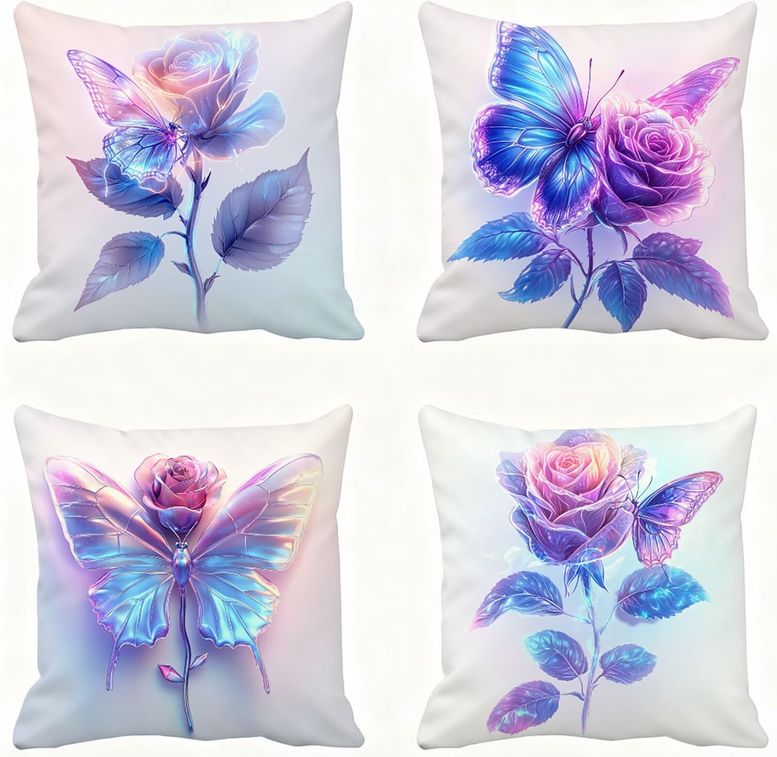 Protège oreiller 60x60 anti-poussière housse coussin doux violet