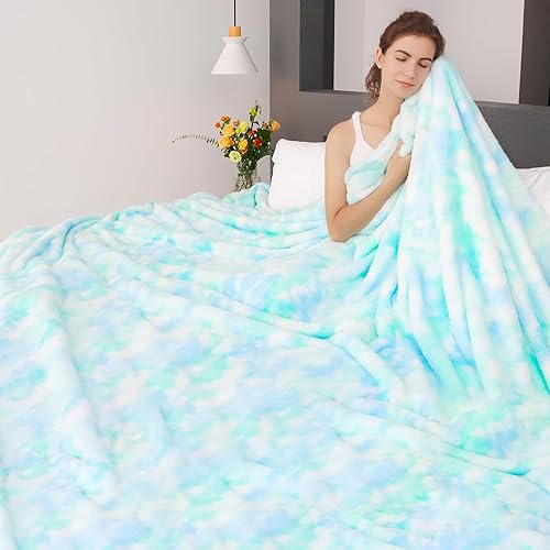 Miniatura 2 de MUGD Mantas suaves mullidas de forro polar para cama individual, manta cálida para cama