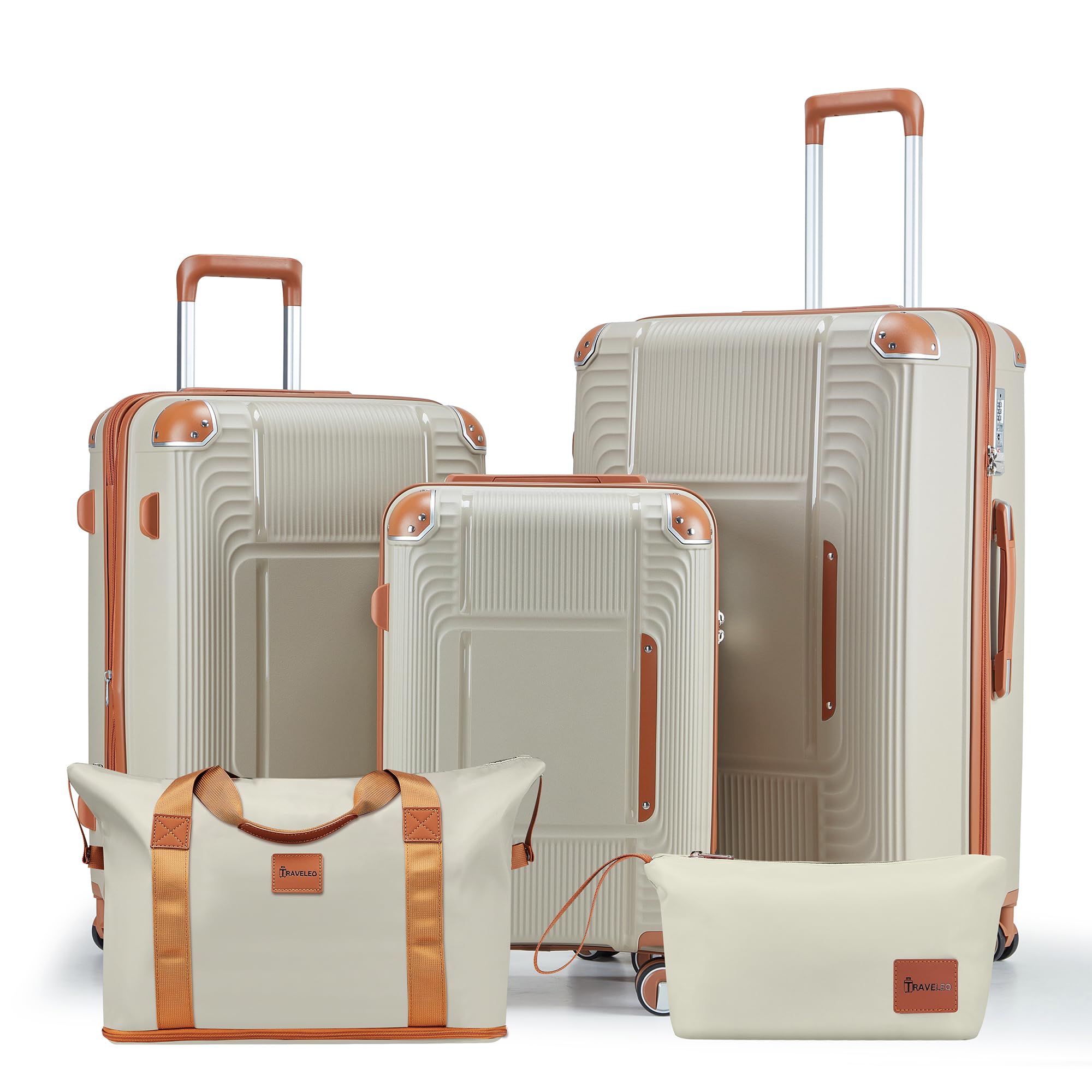 5 Piece Luggage Sets Hardshell Carry-on Suitcase Set