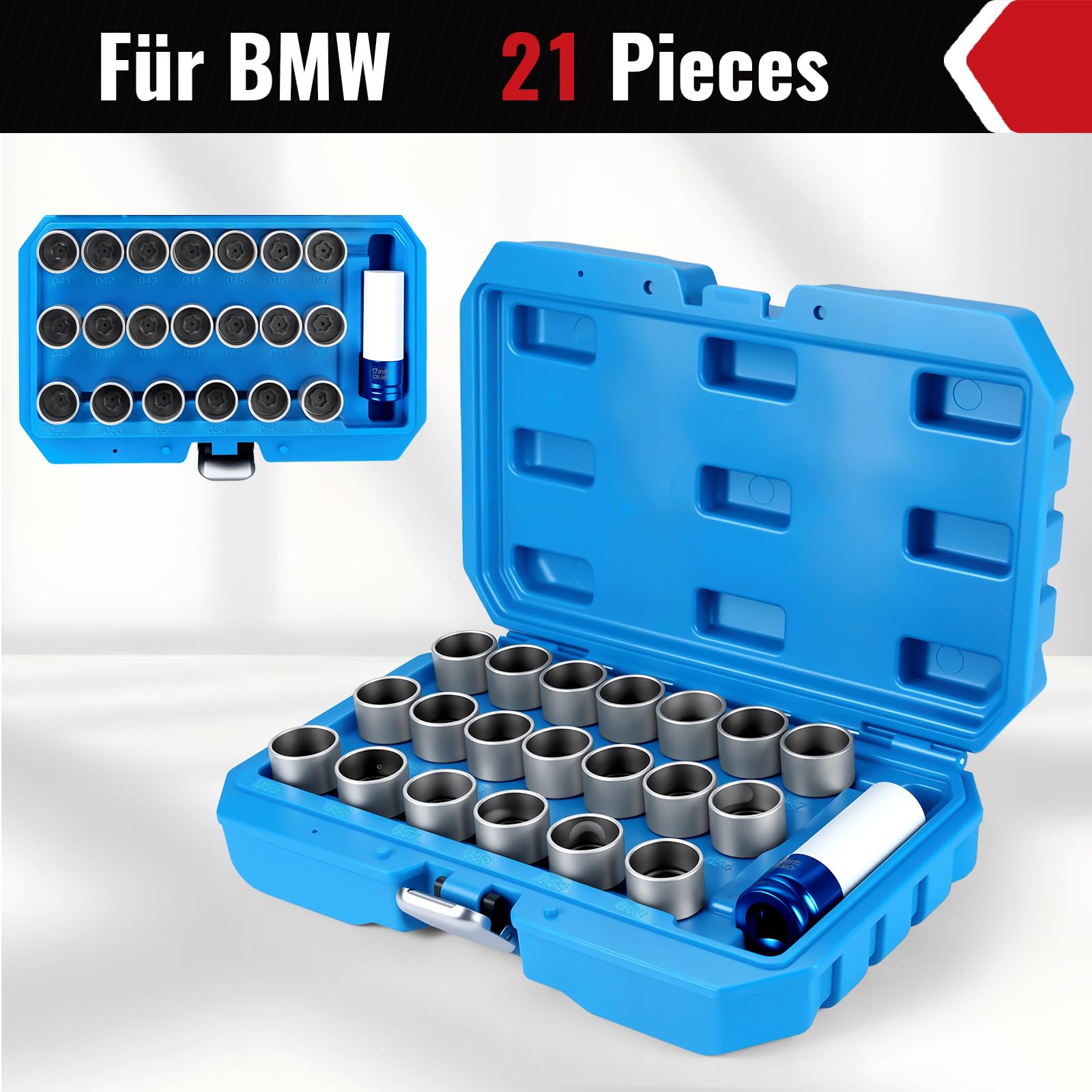 21 Pezzi Set di Strumenti per Dadi Antifurto Compatibile con BMW, Set di Viti Antifurto