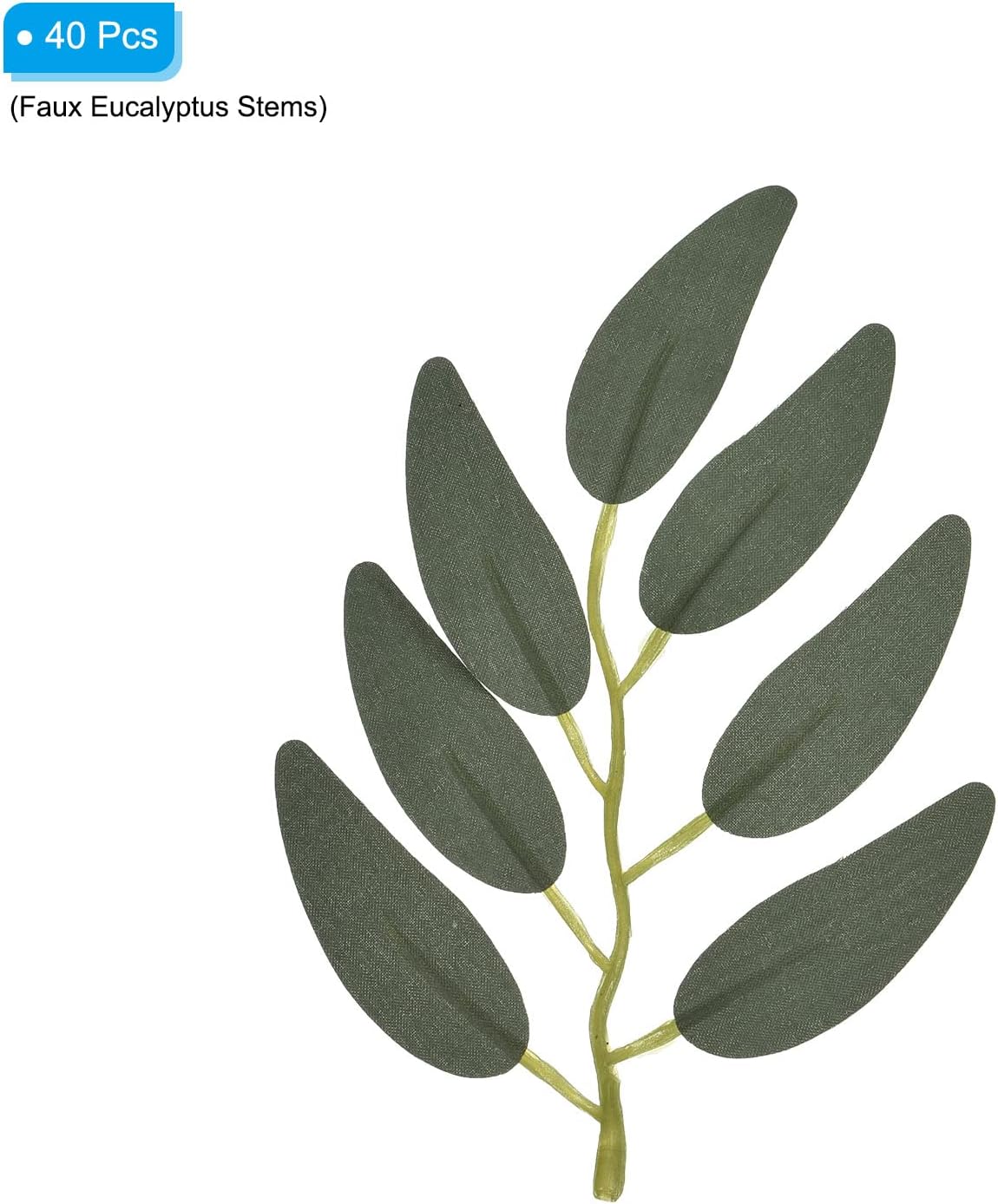 PATIKIL 5.9 Inch Artificial Willow Leaves, 40 Pieces Fake Willow Greenery Garland Stems Faux Silk for Wedding Bouquets Wreaths Decor, Dark Green