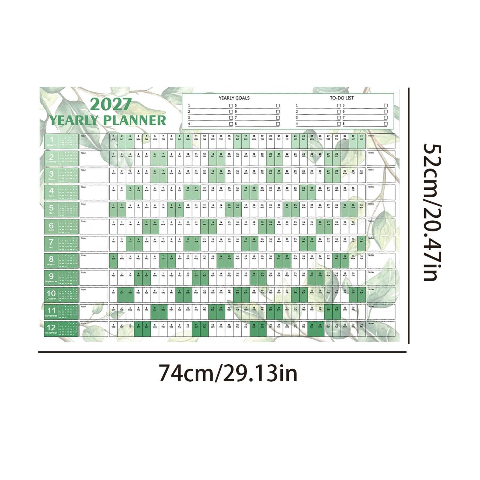 Kalendarz biurkowy 2027, miesięczny kalendarz biurkowy/ścienny od stycznia