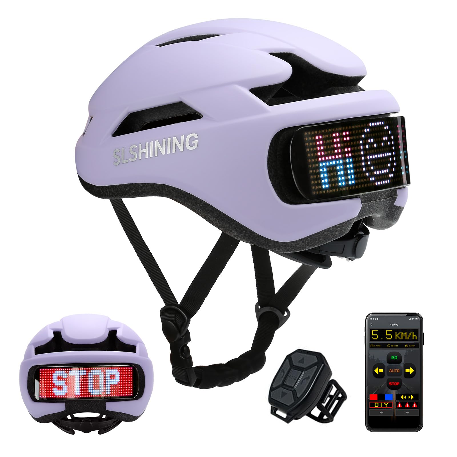 Casco da ciclismo con display a LED personalizzabile, casco da bici da strada e mountain bike con 8 prese d'aria e cinturino regolabile, fodera in EPS leggero, casco da bicicletta MTB