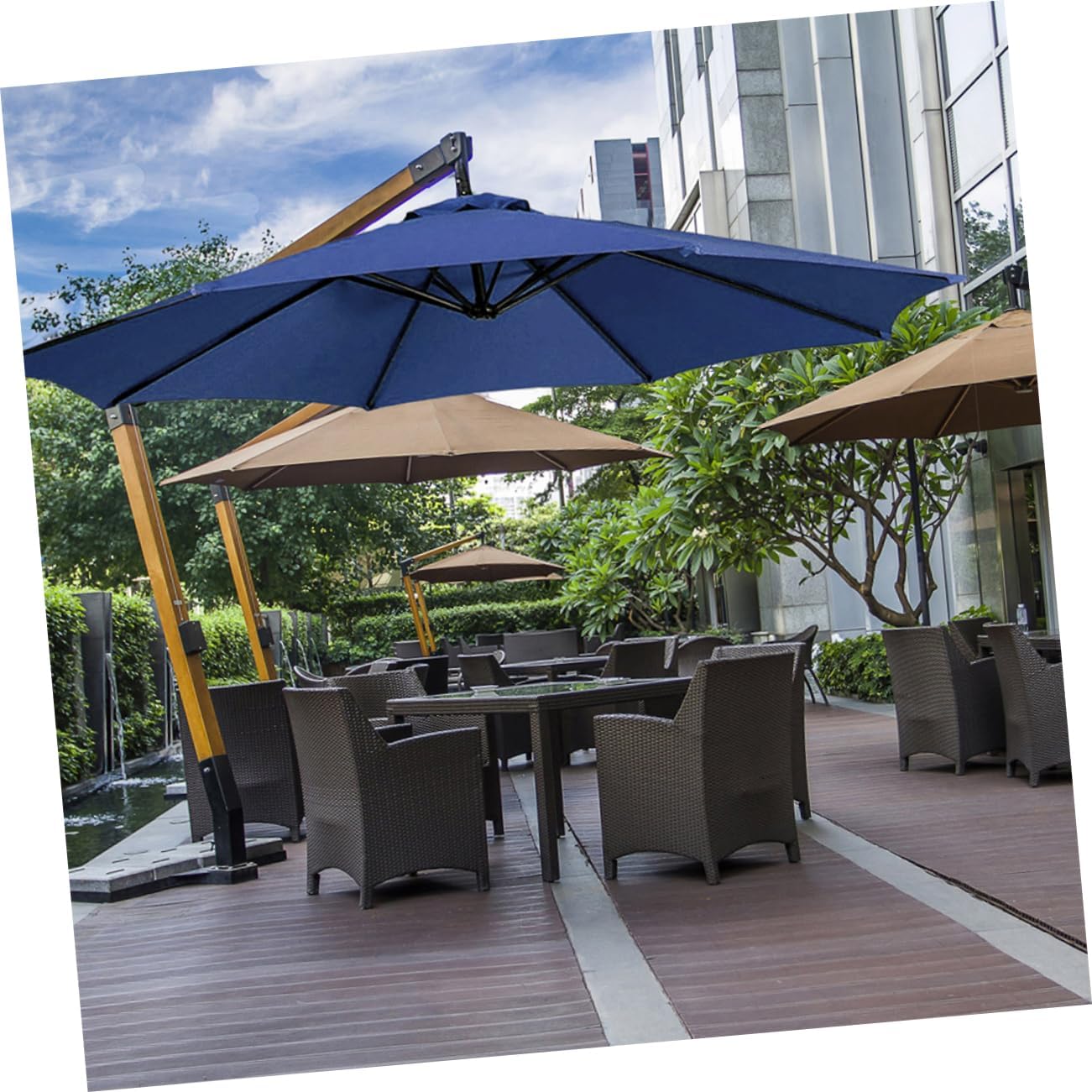 Patio Umbrella Replacement Canopy Rib Rain Polyester Fabric for Garden Table Durable Easy Maintenance Canopy Cover for Outdoor Use