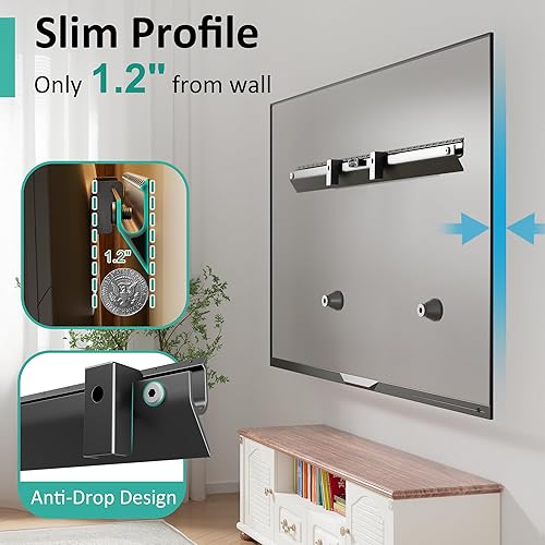 Miniatura 5 de Soporte de pared de TV sin tachuelas para televisores de 22 a 55 pulgadas, soporte delgado para TV sin pernos, soporte para televisores de paneles