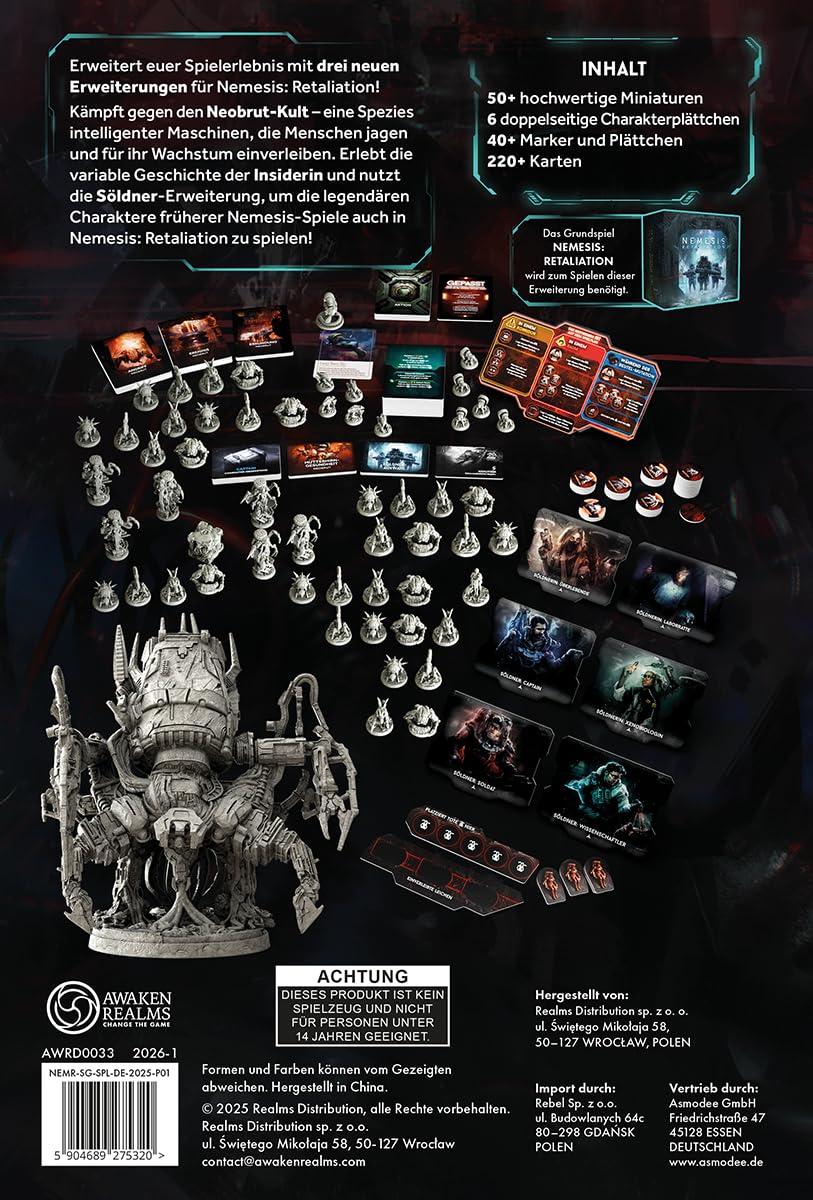 Awaken Realms, Nemesis: Retaliation – Stretch Goals, Erweiterung, Expertenspiel, 1-5 Spieler, 14+ Jahre, 120-180 Minuten, Deutsch
