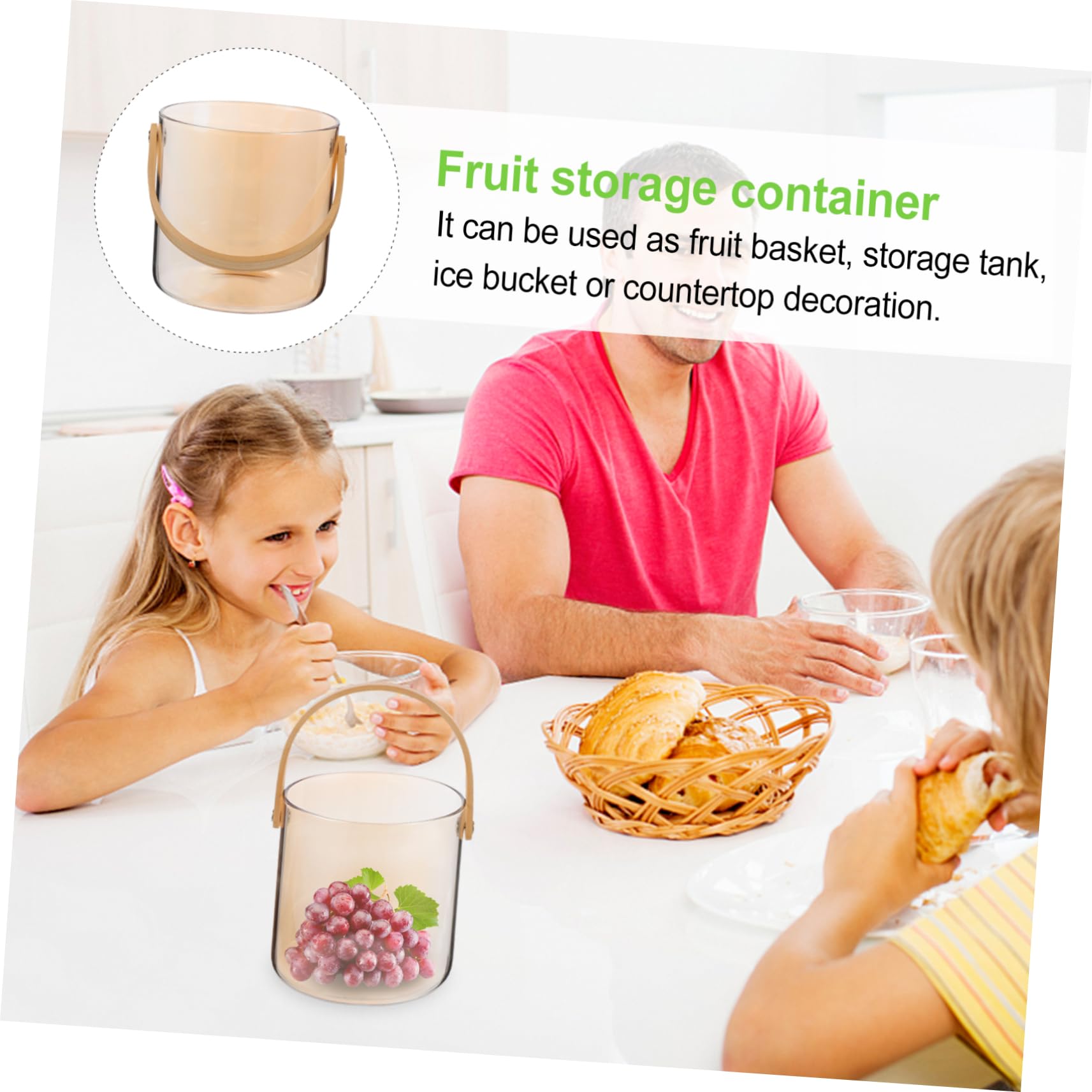 Glas Weinkühler 1500ml Braun für Snacks und Süßwaren | Leicht und Tragbar, Einfache Kreative Optik, Tischdekoration für Hochzeiten und Feiertage