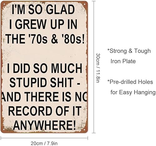 Miniatura 2 de Retro 70s & 80s Humor Metal Sign Tin Poster Wall Art for Family Room Bedroom Basement Decor 8x12 Inch