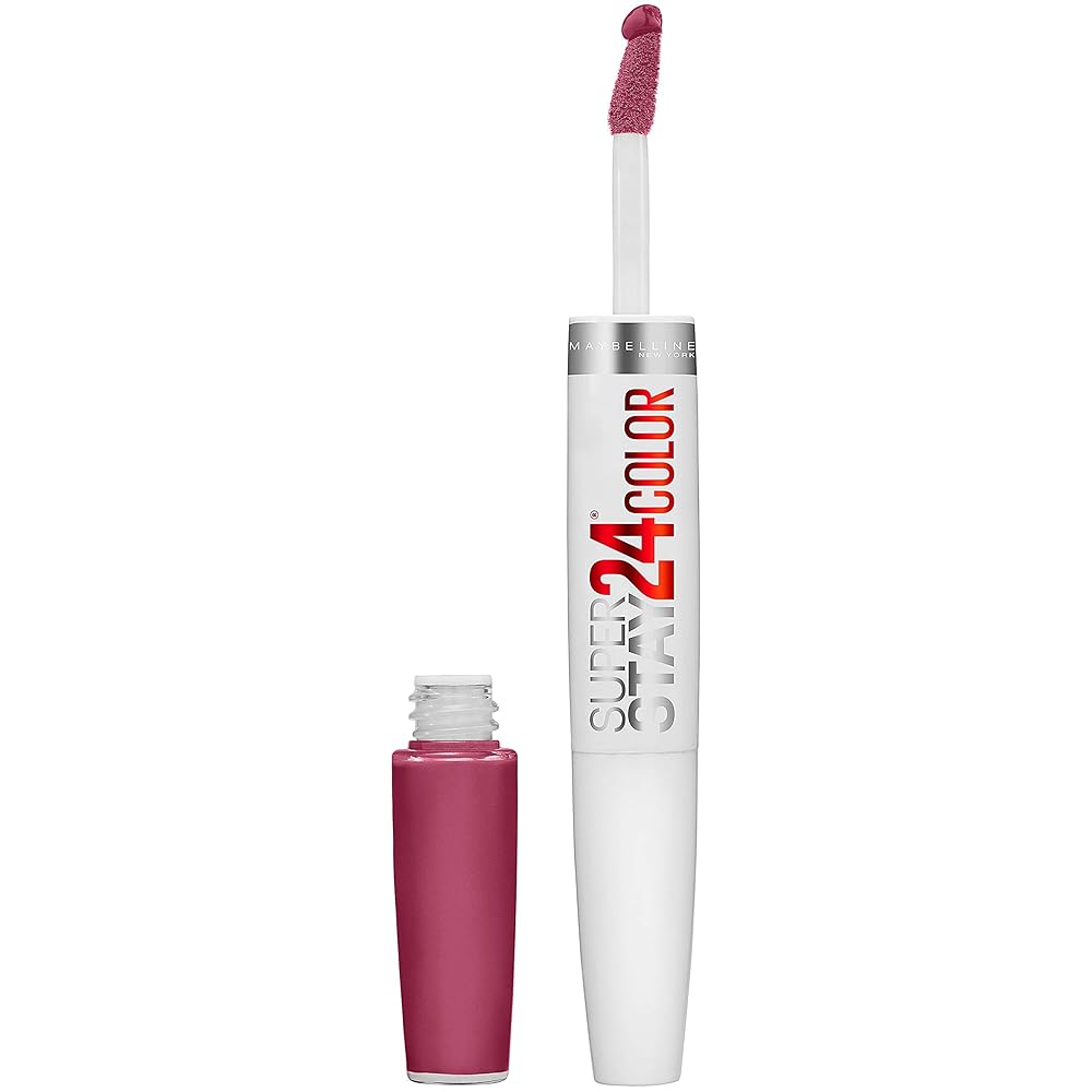 Maybelline Super Stay 24, 2-Step Liquid Lipstick Makeup, Long Lasting Highly Pigmented Color with Moisturizing Balm, Relentless Ruby, Ruby Red, 1 Count