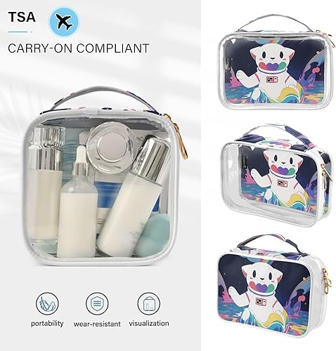 Miniatura 5 de Kawaii Cat Astronaunt Rainbow Clear Toiletry Bag for Traveling,2 Pack Makeup Cosmetic Bag with Zipper,Travel Bag for Toiletries,Travel Essentials